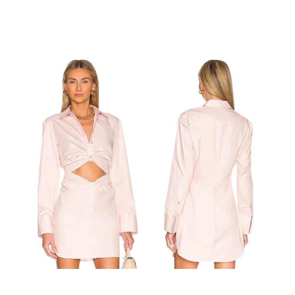 L'Academie Damani Petal Pink 100% Cotton Mini Dress Size M REVOLVE EUC